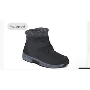 Women's Orthofeet Florence Black. Waterproof Winter Boots 11.5 Extra Wide